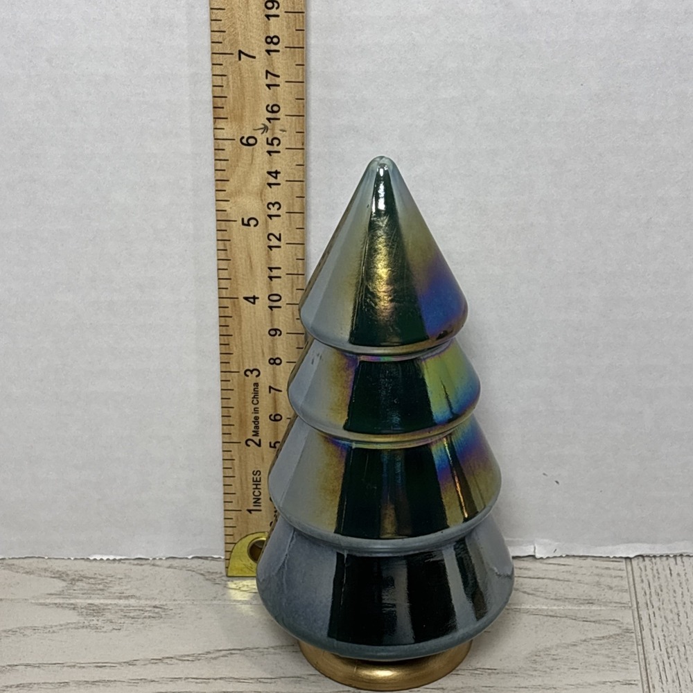 Target Bullseye Multicolor-Tone Glass Oil Slick Trees Set Of 2~ Festive~NWOT! - Picture 4 of 5